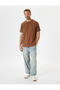 Basic T-Shirt Short Sleeve Crew Neck Stitching Detail Cotton - 2