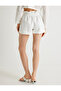 X Melis Ağazat - Linen Blend Mini Shorts with Lining and High Waist - 4