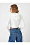 Ribbed Printed Long Sleeve Slim Fit College Hooded Sweatshirt - 4