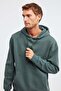 Jorge Men's Soft Hooded Organic Cotton Kangaroo Pocket Regular Green Sweatshirt - 2
