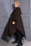 Brown Stamp Poncho - Pocket and Hat - 4