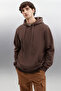 Jorge Men's Soft Hooded Organic Cotton Kangaroo Pocket Regular Bitter Brown Sweatshirt - 3