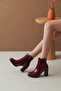Greslyrra Women's High Heeled Boots 0012515 Burgundy Patent Leather - 5