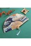 9 inches 1pc, Japanese Folding Fan Handmade Decorative Kanagawa Wave Foldable Fan Handheld Vintage H