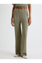Wide Leg Trousers with Pockets, Textured Standard Waist - 3