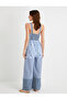 Wide Leg Jumpsuit with Patterned Window Detail and Straps, Gipeli Cotton - 4