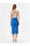 Midi Length Halter Neck Crochet Dress with Low Back and Straps Lining - 4