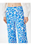 Wide Leg Floral Trousers Viscose Standard Waist - 5