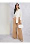 Solid Wide Leg Pants with Fold Pleats - 3