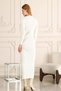 Women's V-Neck Midi Length Ribbed Buttoned Knitwear Pencil Dress - 3