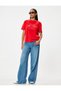 Crew Neck Slogan Embroidered Short Sleeve T-Shirt