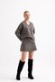Mink Pleated Mini Skirt V-Neck Sweater Bottom Top Knitwear Set - 7