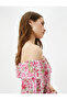 Floral Dress Midi Off-Shoulder Tie-Detail