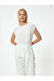 Sleeveless Tunic with Belt Detail, Round Neck, Textured - 3