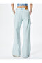 Wide Leg Jeans with Pockets Standard Waist Cotton - Bianca Jean - 4