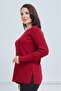 Elçelya Women's Red Knitwear V-Neck Winter Mother Stretchy Sweater - 5