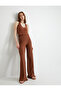 Straight-Leg Trousers High Waist Textured