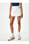 Mini Shorts Skirt with Belt and Comfortable Cut with Pocket Detail - 3