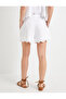 Mini Scalloped Shorts with Lining, Regular Waist, Pocket Detail - 4