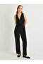 Double-Breasted Jumpsuit with Belt Detail, V-Neck, Straps and Pockets - 3