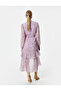 Flounced Dress Chiffon Floral V-Neck Tie Detail Slit - 4