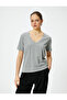 Basic T-Shirt V-Neck Short Sleeve Cotton - 3