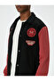 College Jacket Embroidered Snap Button Pocket Classic Collar - 5