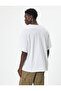 Oversized Washed T-Shirt with Seam Detail, Crew Neck, Short Sleeves - 4