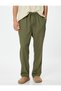 Summer Linen Trousers Chino with Lace-Up Waist and Pockets - 3