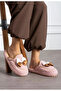 Women's Bowknot Maternity Postpartum Non-Slip Lightweight Sole Home Slippers Furry Slippers Dowry Bundle
