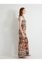 Wide Leg Trousers Ethnic Patterned Pocket Detailed Belted - 2