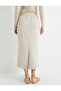 Midi Skirt with Lace-up Waist and Zipper Pocket - 4