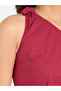 Solid One Shoulder Maxi Dress with Waist Tie Detail - 3