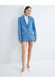 Denim Blazer Jacket Double Breasted Pocket Detailed Comfortable Fit - 3