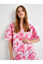 Floral Shirt with Stones Short Sleeve Relaxed Fit Pockets Cotton