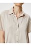 Crop Shirt Short Sleeve Classic Collar Buttoned Viscose - 5