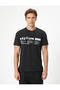 Crew Neck Slogan Printed Short Sleeve T-Shirt - 3