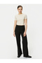 Crop T-shirt Short Sleeve Crew Neck Modal Blended