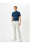 Polo Neck T-Shirt Buttoned Short Sleeve Cotton