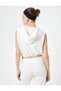 Hooded Crop Sweatshirt Elastic Waist Sleeveless - 4