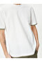 Crew Neck T-Shirt Fabric Detailed Short Sleeve Cotton - 5