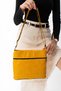 Genuine Leather Multi-Eye Cross Strap Yellow Women's Shoulder Bag - 3