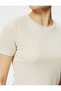 Crop T-shirt Short Sleeve Crew Neck Modal Blended - 5