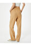 Wide Leg Trousers Viscous Fabric with Tie Waist Pockets - 4