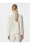 Openwork Crop Sweatshirt Crew Neck Long Sleeve Standard Cut - 4
