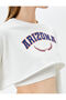 Crop Sweatshirt Printed Crew Neck Long Sleeve - 5