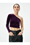 Velvet One Shoulder T-Shirt Crop