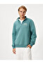 Half Zipper Sweatshirt Slogan Printed Stand Collar Ribbed Ribbed - 3