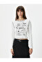 Printed T-Shirt Long Sleeve Crew Neck Slim Fit - 3