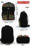7224 Black Back School Travel 15.6 Inch Inch Laptop Daily Notebook Cotton Canvas Fabric Bag - 2